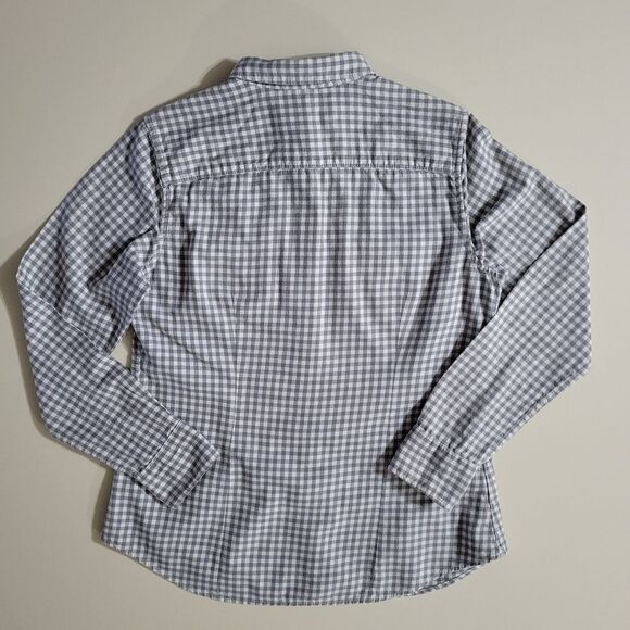 Eddie Bauer Women's Gray Check Flannel Button-Down Shirt - Picture 12 of 14